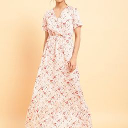 MINT STREET V-Neck Floral Printed Crepe Maxi Dress-image-75