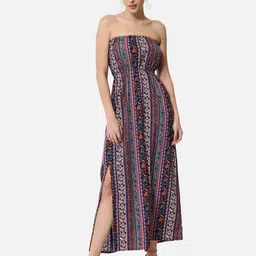 ALL WAYS YOU Ethnic Motifs Printed Strapless Crepe Maxi Dress-picture-38