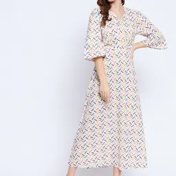 Ruhaans Printed Flared Sleeve Maxi Dress-image-67