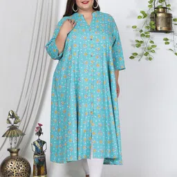 Swasti Plus Size Floral Printed A-Line Kurta-picture-43