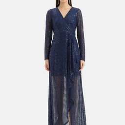 Kazo Embellished Sequinned Ruffles Chiffon Maxi Dress-picture-13