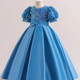 StyleCast x Revolte Puff Sleeves Embellished Gown Dress-image-12