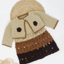 Woonie Girls Self Design Dress with Shrug-picture-20