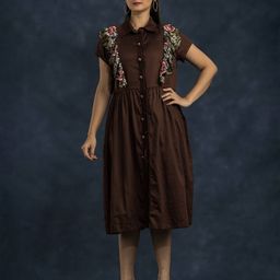 SACRED SUTA Satin Shirt Midi Dress-image-23