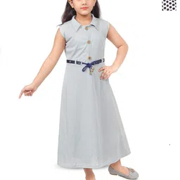 BAESD Girls Pack Of 2 Shirt Collar A-Line Maxi Dress-image-22