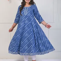 KALINI Plus Size Checked Anarkali Kurta-52