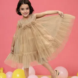 Toonyport Girls Net Sleeveless Round Neck Fit and Flare Dress-image-26