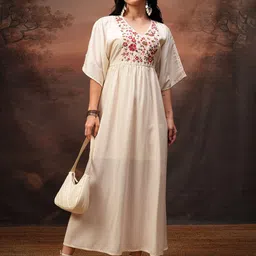 Vishudh Embroidered Fit and Flare Midi Dress-image-39