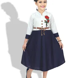 BAESD Girls A-Line Midi Dress With Belt-image-63