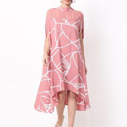 Ranng Abstract Printed Midi Kaftan Dress-picture-3