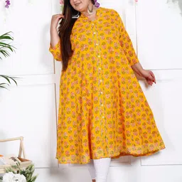 KALINI Plus Size Floral Print A-Line Midi Dress-picture-2