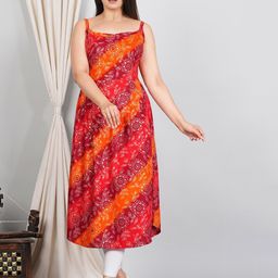 VenderVilla Women Bandhani Printed Anarkali Kurtis-image-30