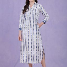 Pink Fort Ethnic Motifs Printed A-Line Midi Dress-image-37
