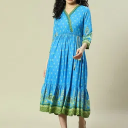 Rangriti Women Ethnic Motifs Print A-Line Midi Dress-image-93