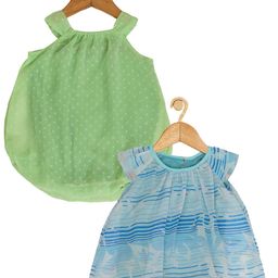 Creative Kids Girls Pack of 2 Self Design A-Line Dress-image-75