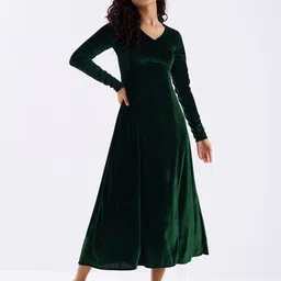 AASK Velvet A-Line Midi Dress-image-84