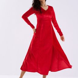 AASK Velvet A-Line Midi Dress-image-46