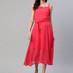 BAESD Self Design Shoulder Straps Tie-Ups Detail A-Line Dress-picture-25