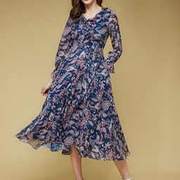 Life With Pockets Floral Print A-Line Midi Dress-image-77