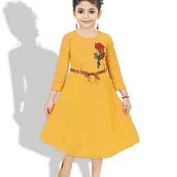 BAESD Girls A-Line Midi Dress With Belt-picture-48
