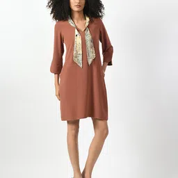 OFFICE & YOU Animal Crepe Formal A-Line Midi Dress-image-11