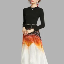 JC Collection Women Multicoloured A-Line Midi Dress-image-20