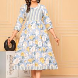 BAESD Floral Print Round Neck Maternity A-Line Midi Dress-picture-19
