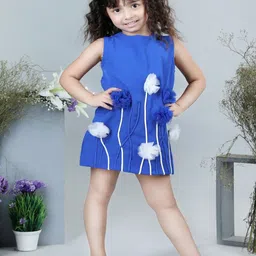 THE LITTLE CELEBS Girls Applique Sleeveless A-Line Mini Dress-image-99