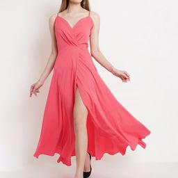 Purple State Front Slit Asymmetric Maxi Wrap Dress-image-92