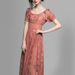 JC Collection Pink Self Design Midi Dress-picture-2