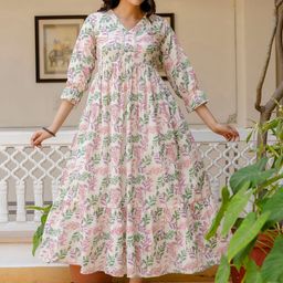 Nayo Floral Print Fit & Flare Maxi Dress-image-40