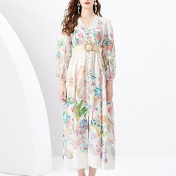 JC Collection Floral Printed V-Neck Maxi Dress-picture-40