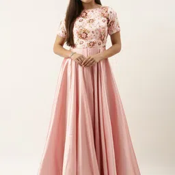 Ethnovog Floral Printed Boat Neck Maxi Dress-image-73