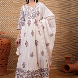 Vishudh Ethnic Motifs Print Anarkali Kurta with Dupatta-picture-48