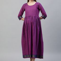 Swishchick Gathered Cotton Maternity Empire Dress-image-67