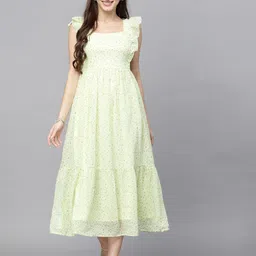 aayu Ethnic Motifs Georgette Empire Midi Dress-picture-45
