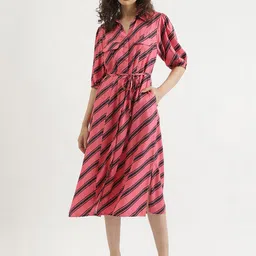 United Colors of Benetton Striped Tie Ups Shirt Dress-image-20