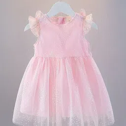 YK Girls Embellished Fit & Flare Flutter Sleeves Dress-image-30