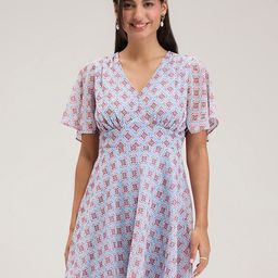 20Dresses Ethnic Motifs Printed Flared Sleeves Fit & Flare Dress-image-25