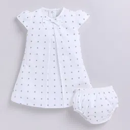 BABY GO Girls Conversational Print Cotton Fit & Flare Dress With Brief-picture-18
