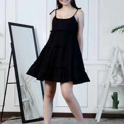 NEUDIS Shoulder Straps Tiered A-Line Dress-image-12