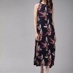 KALINI Women Round Neck A-line Dress-image-9