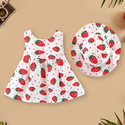 INCLUD Girls Print Fit & Flare Dress with Hat-image-77