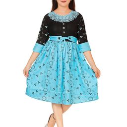 BAESD Girls Floral Printed Fit & Flare Casual Dress-image-21