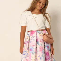 Vero Moda Girls Floral Print Puff Sleeves Fit & Flare Dress-image-58