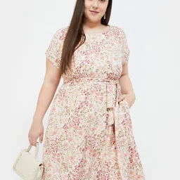 Nexus by Lifestyle Plus Size Floral Print Fit & Flare Dress-picture-23