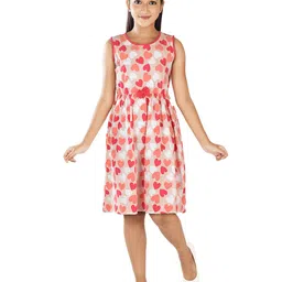 Clothe Funn Peach-Coloured Floral Print Fit & Flare Dress-image-5