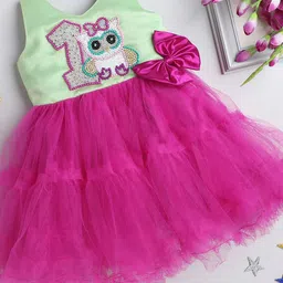 Pink Chick Girls Embellished Satin Fit & Flare Tulle Dress-image-62