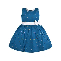 Wish Karo Girls Conversational Printed Cotton Fit & Flare Dress-25
