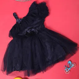 V-Mart Infant  Self Design One Shoulder Ruffles Detail Fit & Flare Dress-image-36